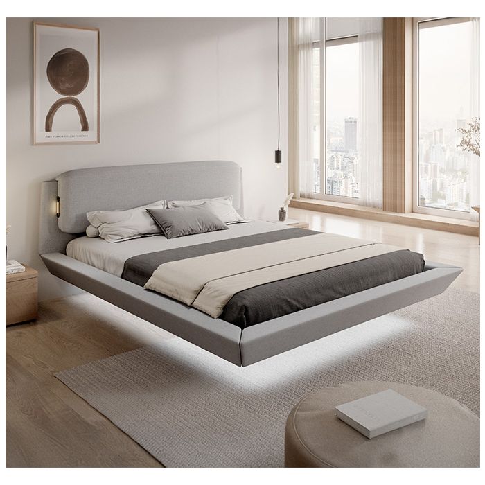 Cama de matrimonio flotante Diana en color gris (160x200)