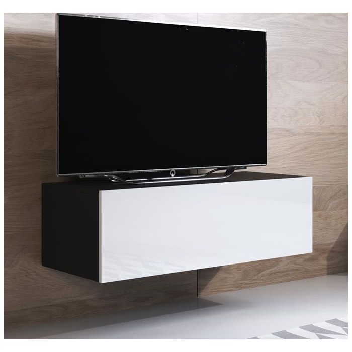 Mueble TV modelo Luke H1 (100x30cm) color negro y blanco