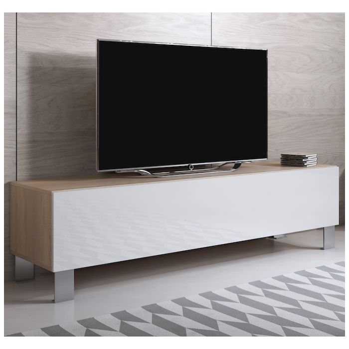 mueble-tv-luke-h2-160x30-pies-aluminio-sonoma-blanco