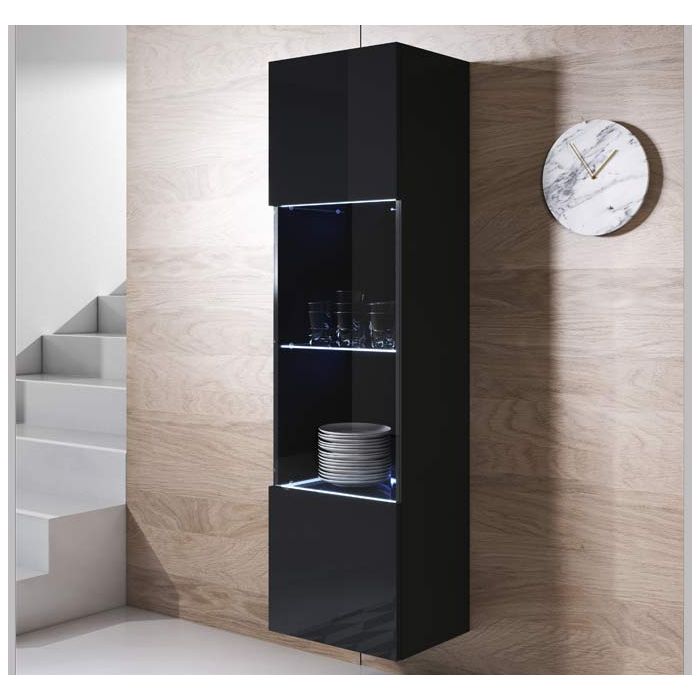 Vitrina colgante modelo Luke V6 (40x165cm) color negro