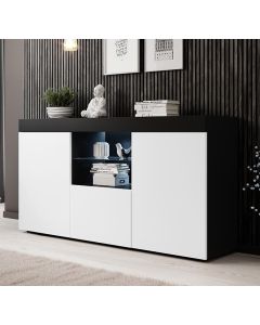 Aparador modelo Natolia color negro y blanco mate 150 x 83 cm [SEGUNDA VIDA]
