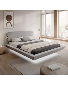 Cama de matrimonio flotante Diana en color gris (180x200cm)