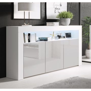 Aparador modelo Aker color blanco y gris [SEGUNDA VIDA]