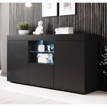 Aparador modelo Natolia color negro mate 150 x 83 cm [SEGUNDA VIDA]