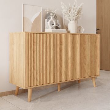 Aparador color Roble Alba 120 cm con puertas acanaladas Renzo