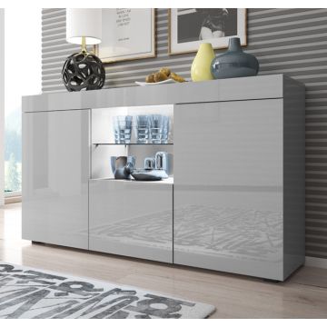 Aparador modelo Sefora color gris brillo 135x72cm [SEGUNDA VIDA] 
