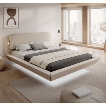 Cama de matrimonio flotante Diana en color beige (180x200cm)