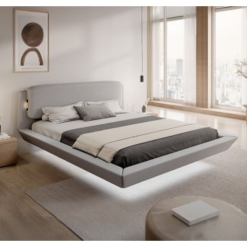 Cama de matrimonio flotante Diana en color gris (180x200cm)