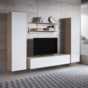 Conjunto de muebles Luke 7E sonoma y blanco (2,6m)