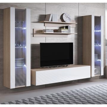 ESConjunto de muebles Luke 8E sonoma y blanco (2,6m)