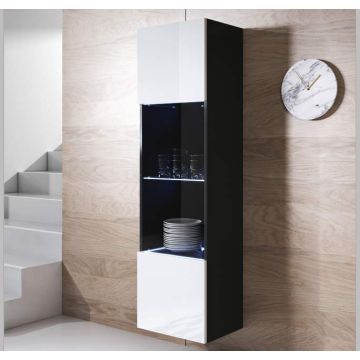 Vitrina colgante modelo Luke V6 (40x165cm) color negro y blanco